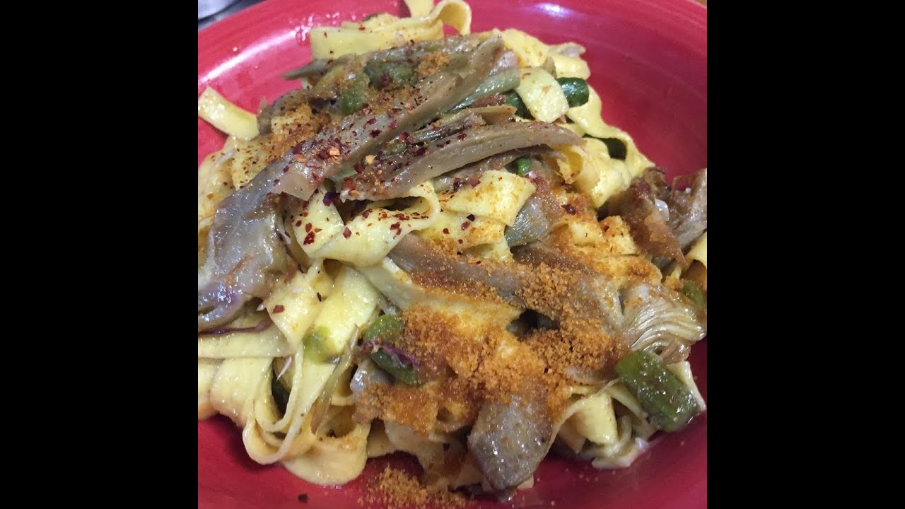 TAGLIATELLE CARCIOFI ASPARAGI E BOTTARGA