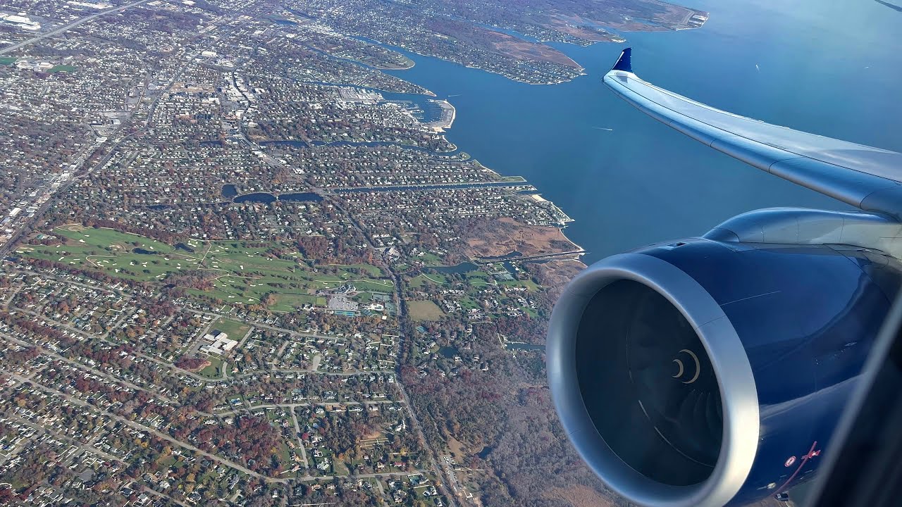 4K - Beautiful landing in New York JFK ! 🇺🇸 Delta Airbus A330neo from Paris CDG 🇫🇷 BUSINESS CLASS