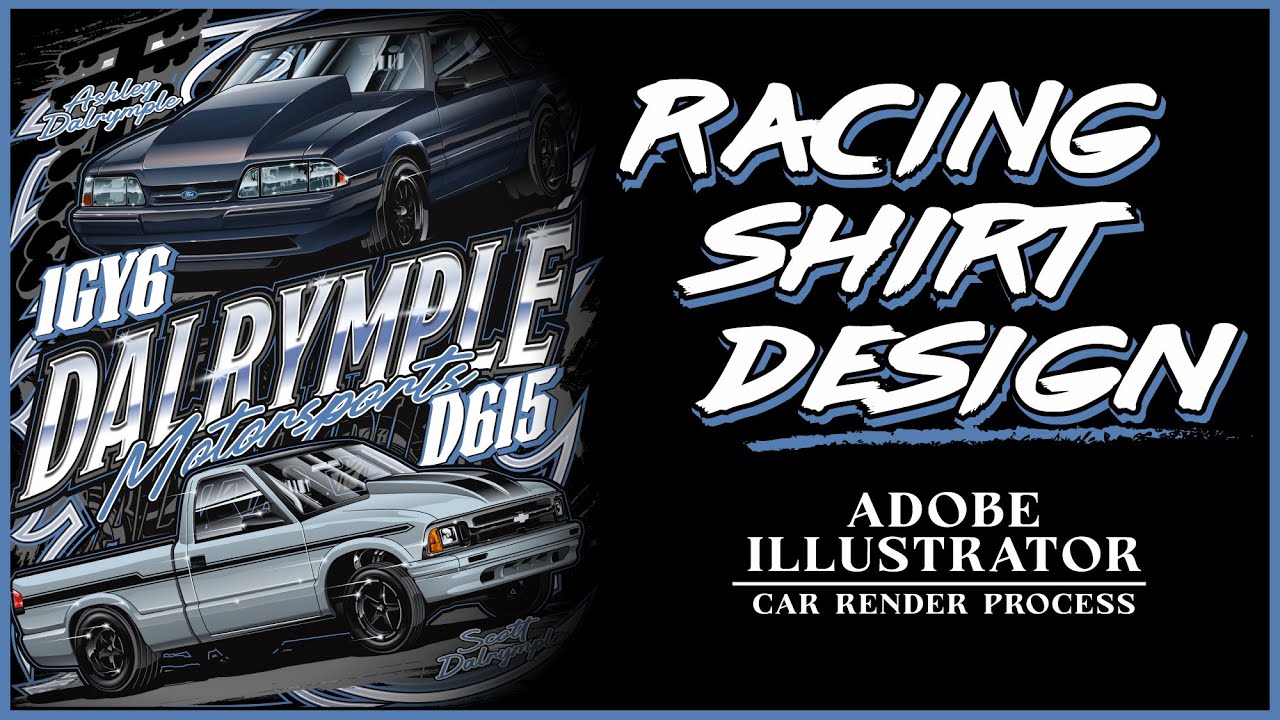 Car Vector Illustration detailed full process | Racing Shirt Design