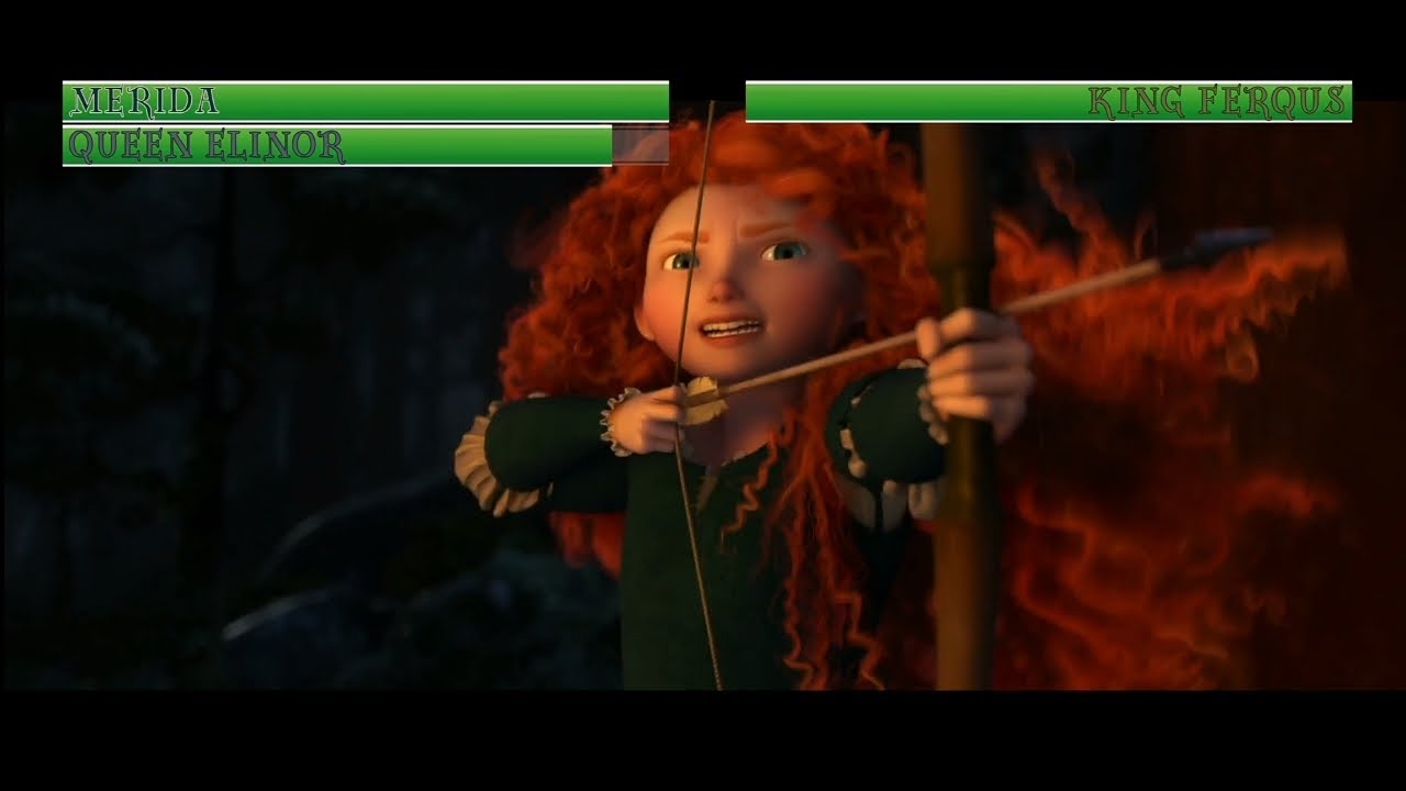 Marida and Queen Elinor vs. Mor' Du...With Healthbars 