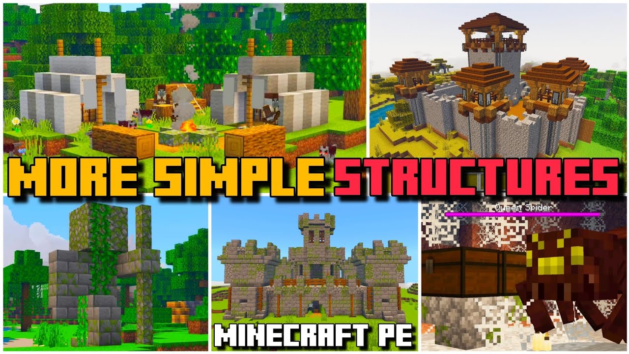 🏰BEST STRUCTURES ADDON for BEDROCK | MINECRAFT PE 1.21 #addons