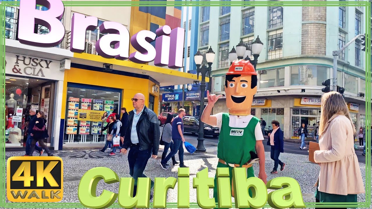 4K WALK CURITIBA Walking tour BRAZIL Virtual tour 4k video documentary