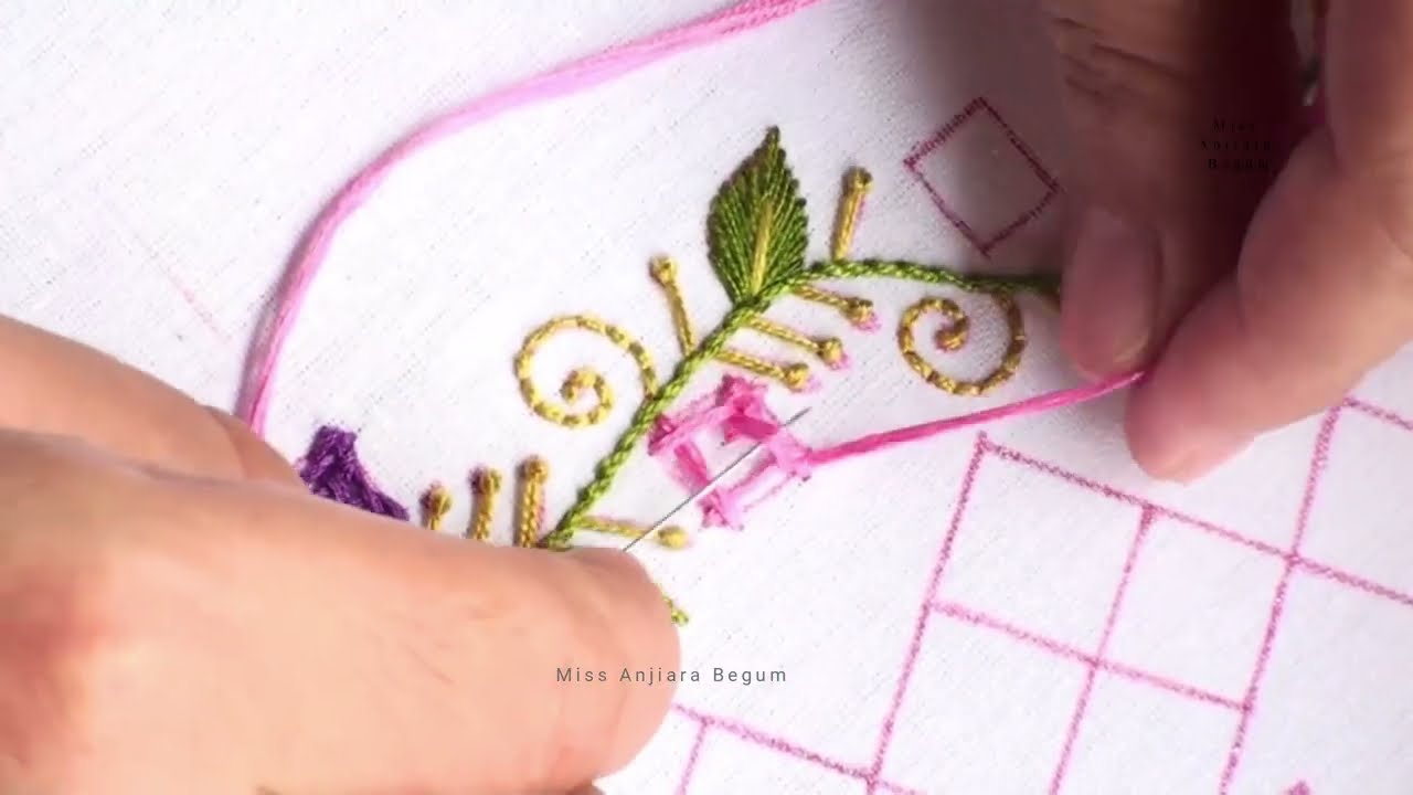 Hand Embroidery Borderline Design by Anjiara