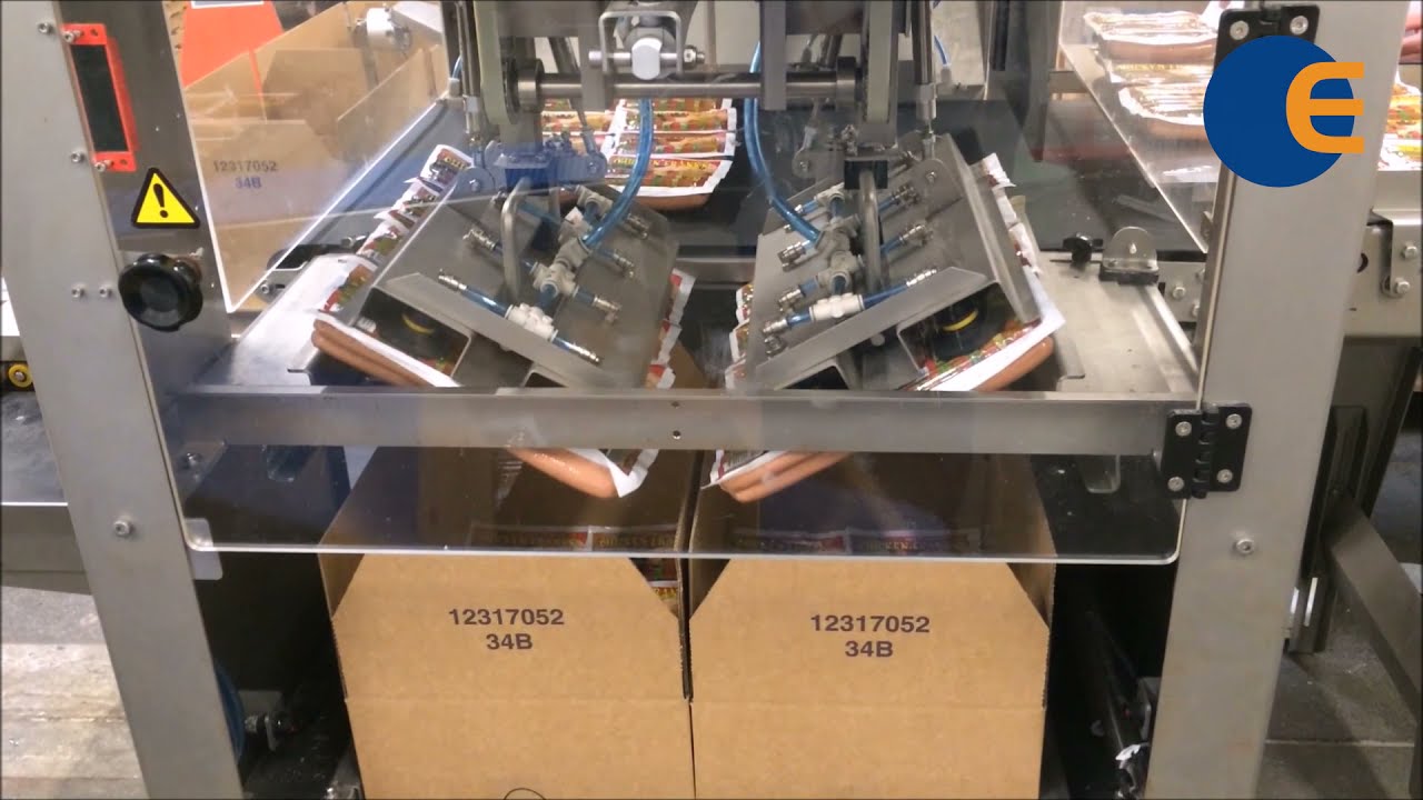 Case packer TV80 - packing sausages into boxes