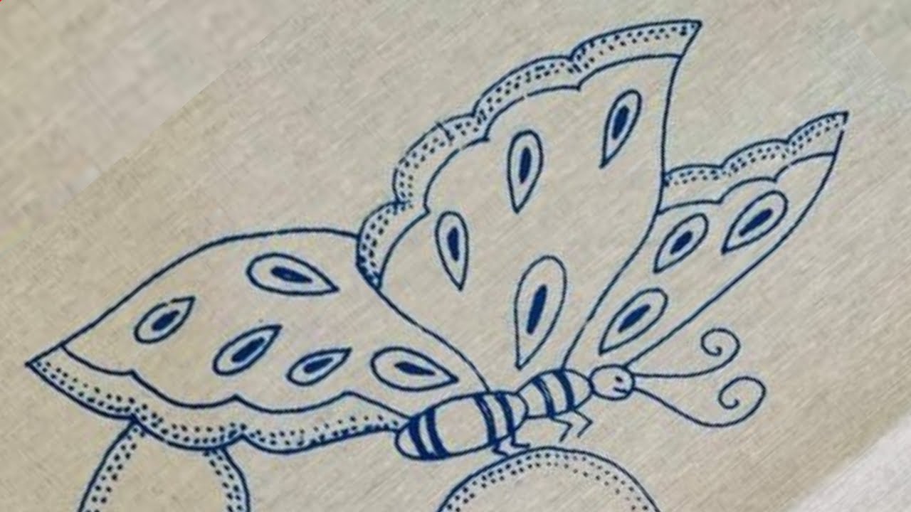 How to embroider large butterfly wings with a beautiful and easy fancy stitch, step by step