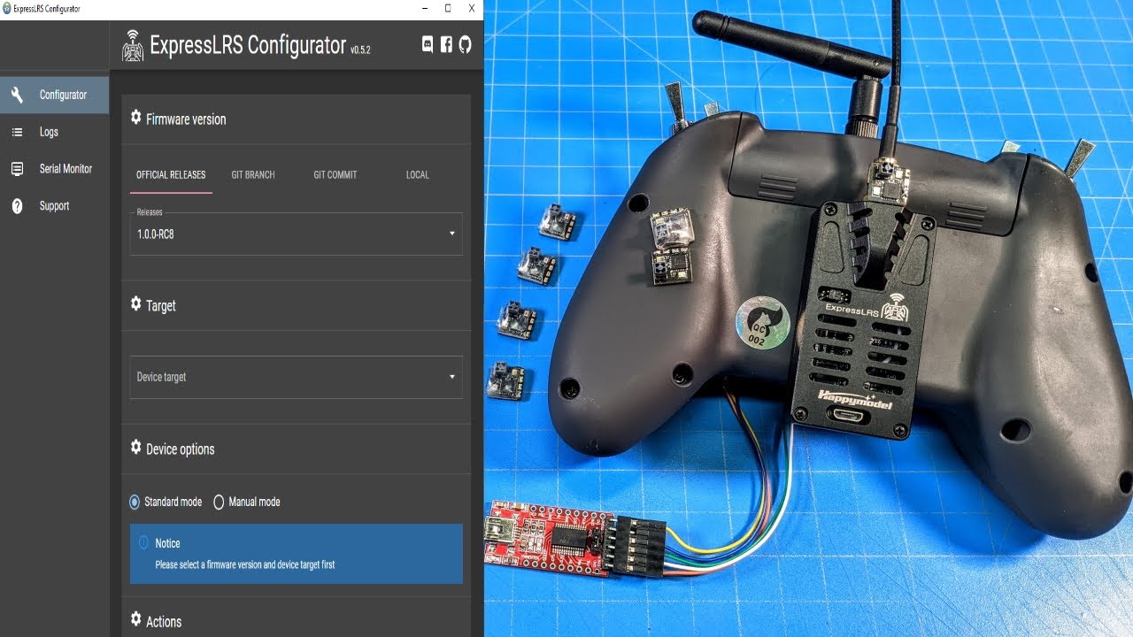 HappyModel ExpressLRS Flashing (Updating) // EP2 // ES24TX Lite