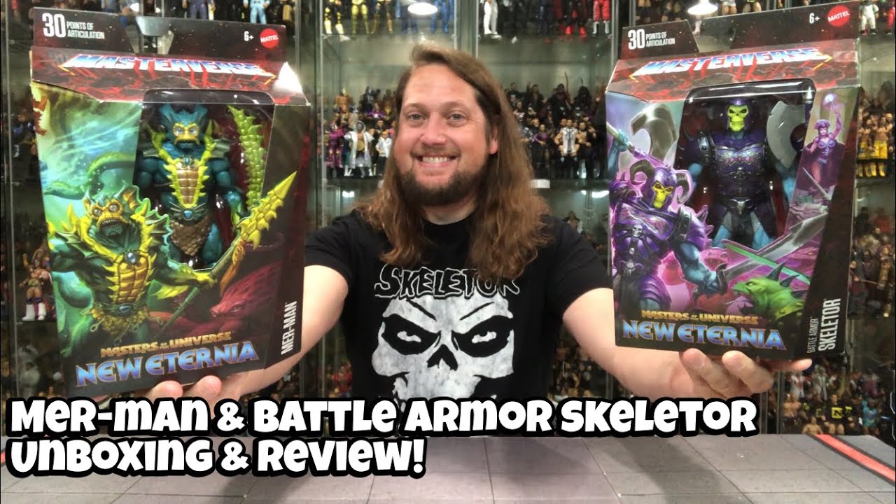 Mer-Man & Battle Armor Skeletor Masters of the Universe Unboxing & Review!