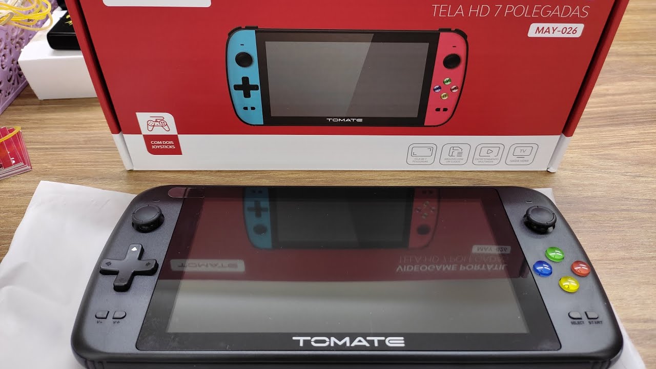 Video-game Portátil 10.000 Jogos Retrô - Demonstração Tomate MAY-026 - Unboxing