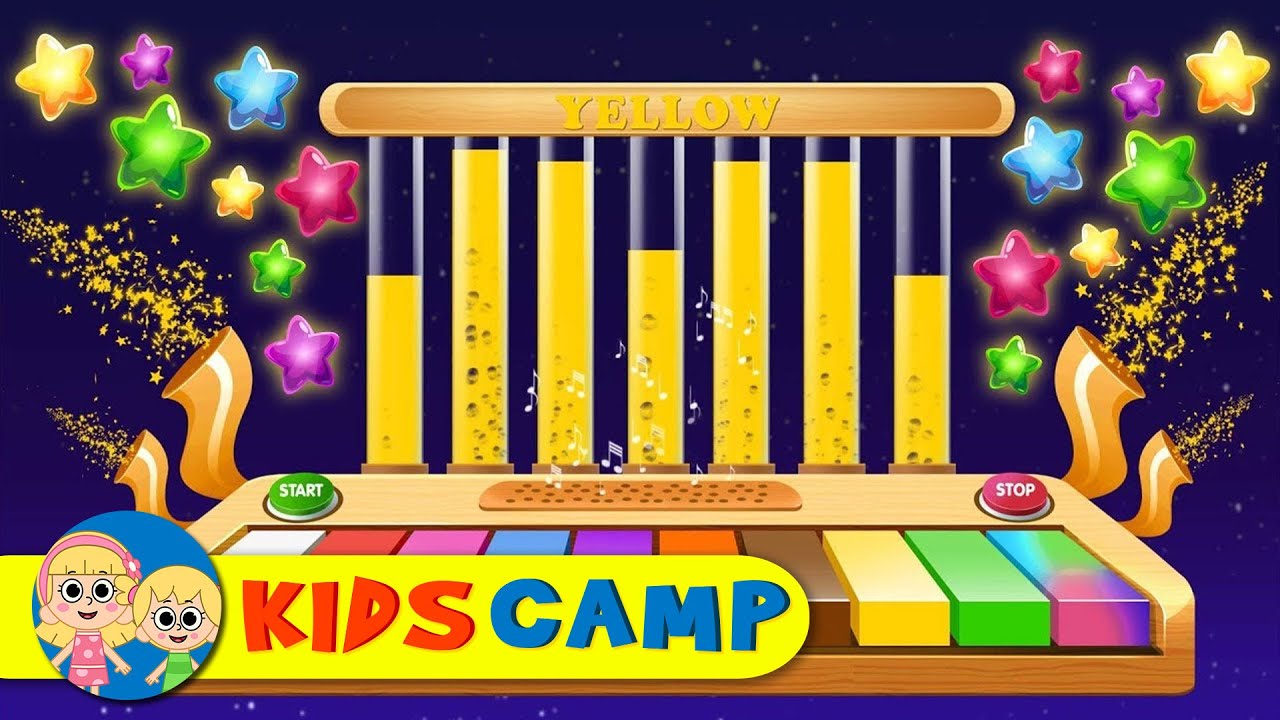 Colorful Magical Musical Xylophone With Dancing Stars On Finger Family
