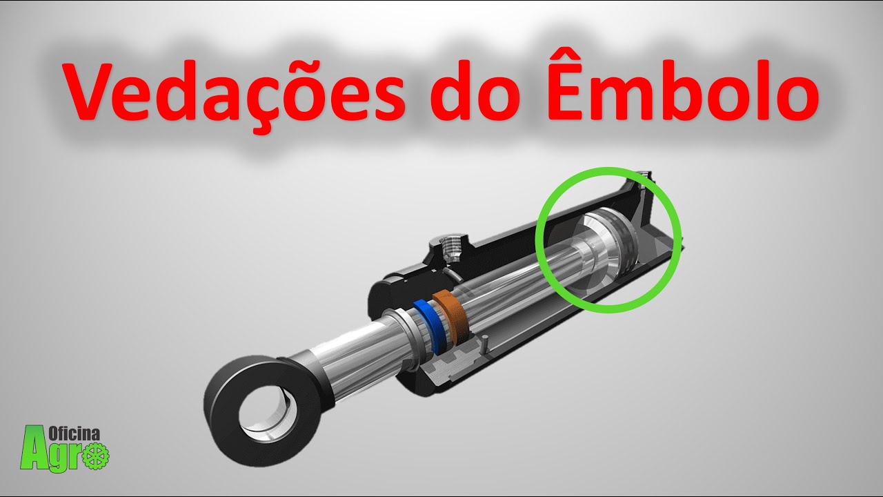 Vedações do Êmbolo de um Cilindro Hidráulico
