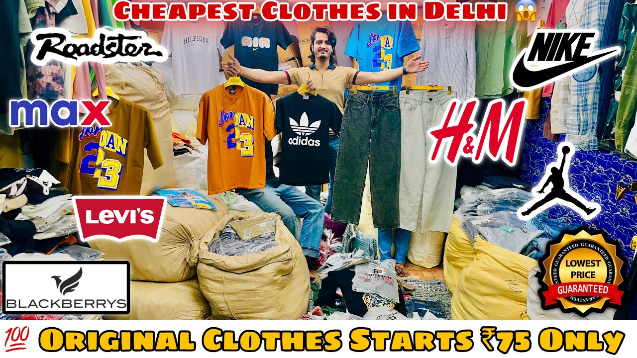 💯 Original Branded Clothes ₹75 only 😱 Export Surplus | Cheapest Clothes in delhi | Kings of closet 