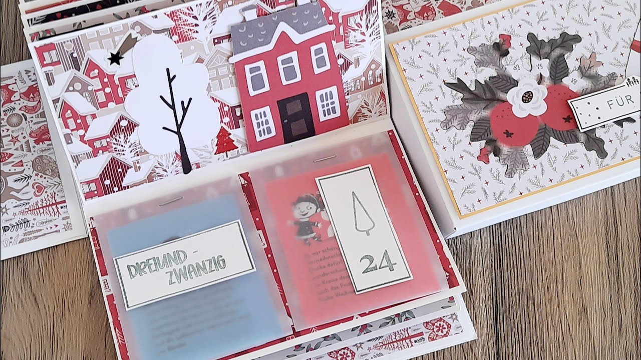 2. Teeadventskalender, aus einem Paper Craft Set von #Action, rechteckige Explosionsbox