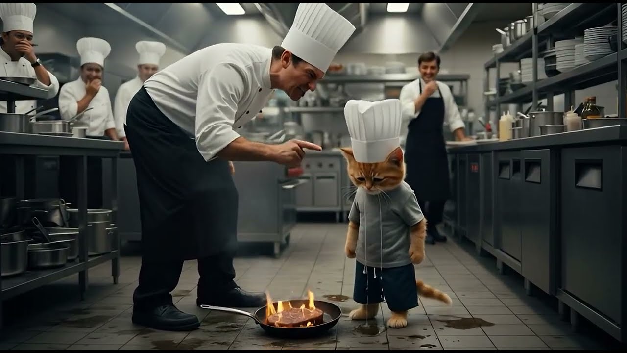 This Orange Kitten want to be Chef  #cat#warmstory#emotions #trending#cute#kitten