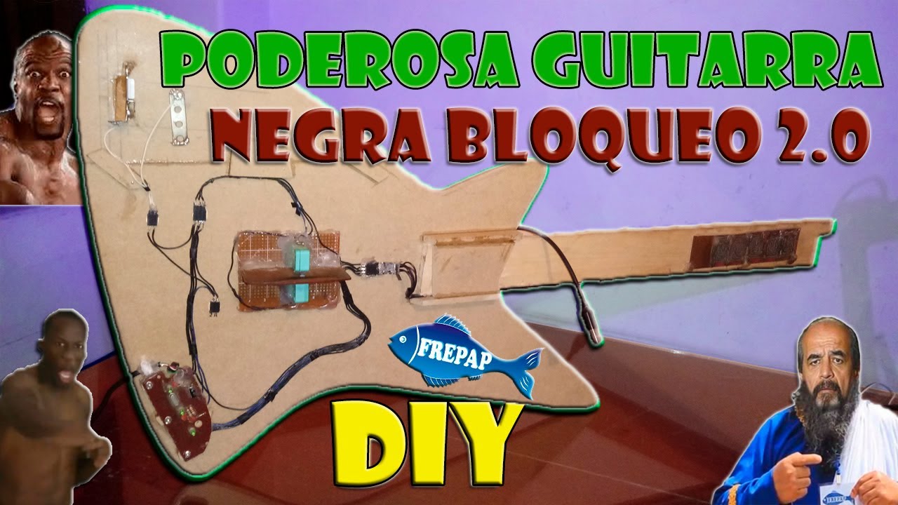 DIY: HACER GUITARRA PARA CLONE HERO-GUITAR HERO-ETC (poderosa negra bloqueo 2.0)