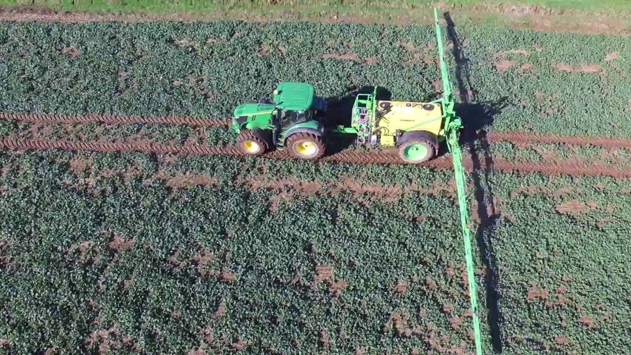 John Deere 7R + Dammann Sprayer + Green Star //DRONE  Chile 2016 // Fumigación 2016 // Spraying 2016