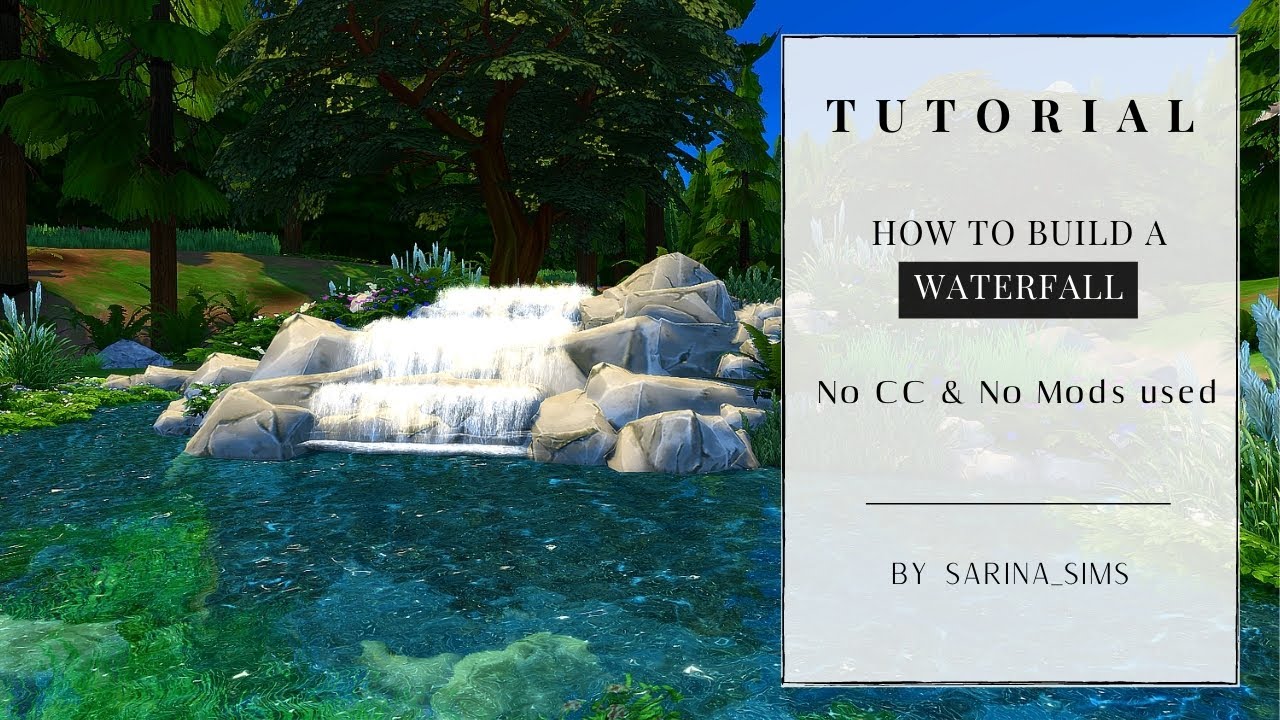 The Sims 4 Tutorial | How to build a waterfall without CC
