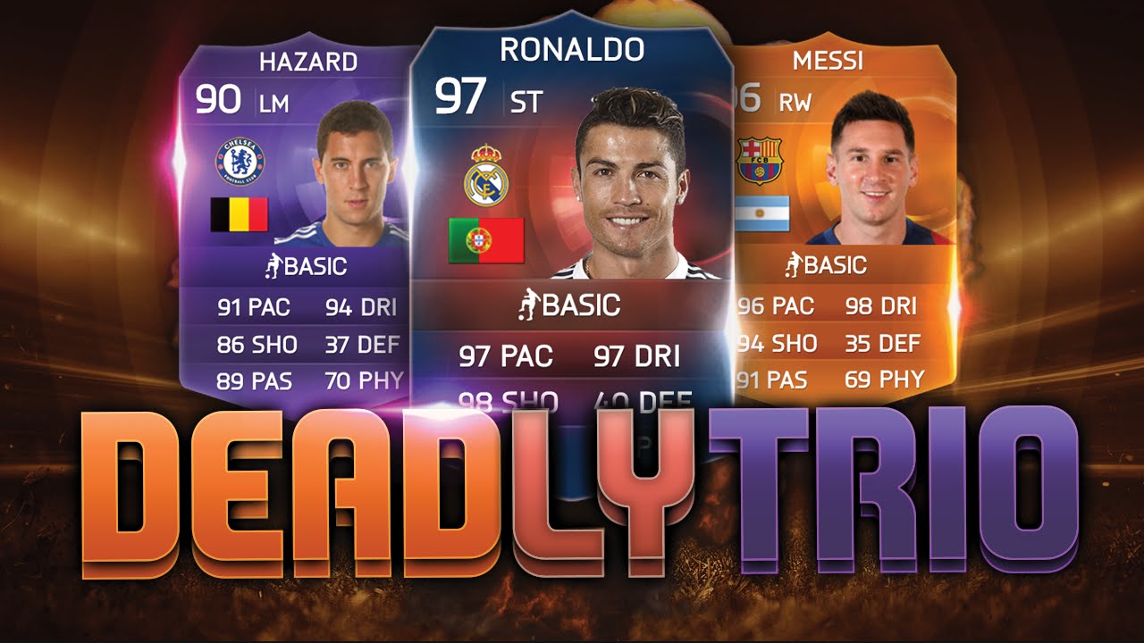 DEADLY TRIO!!!! RB ST RONALDO - PURPLE HAZARD - MOTM MESSI FIFA 15 ULTIMATE TEAM