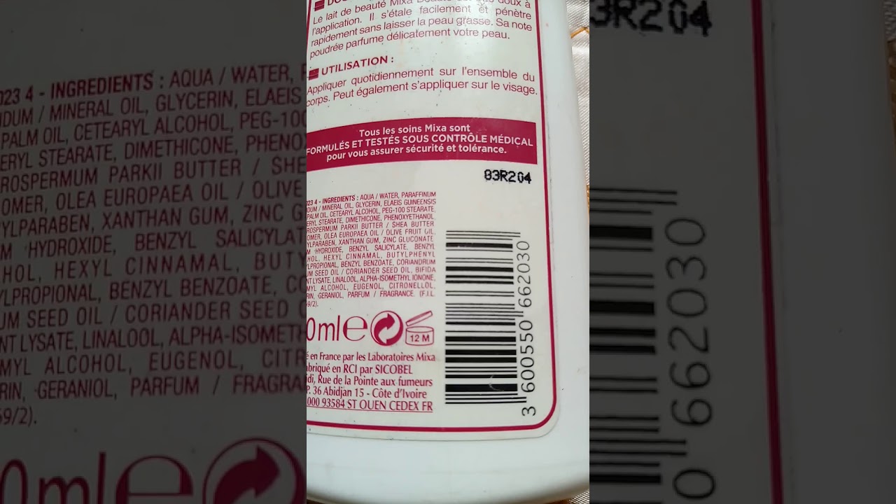 Ceci prouve que ton lait contient de l'hydroquinone