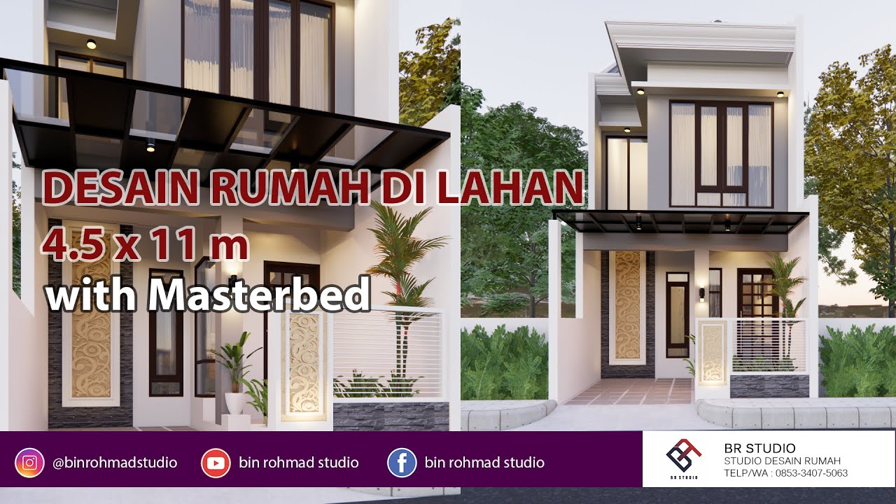 DENAH RUMAH 4.5 x 11 m, desain rumah minimalis simple klasik