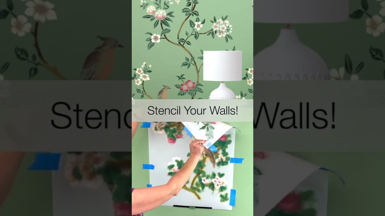 Stencil Your Walls With This Amazing Chinoiserie Stencil! #chinoiseriestencil #stencilpainting