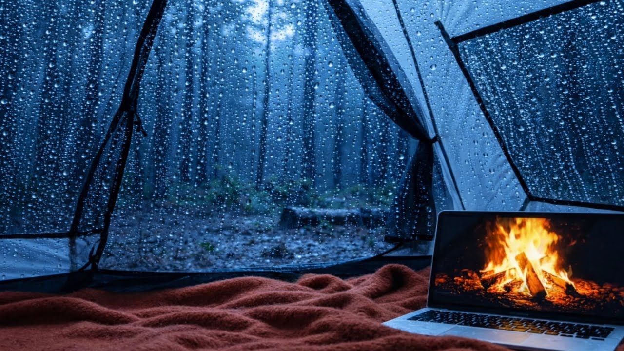 Heavy Rain Sounds on Camping Tent | ASMR for Deep Sleep