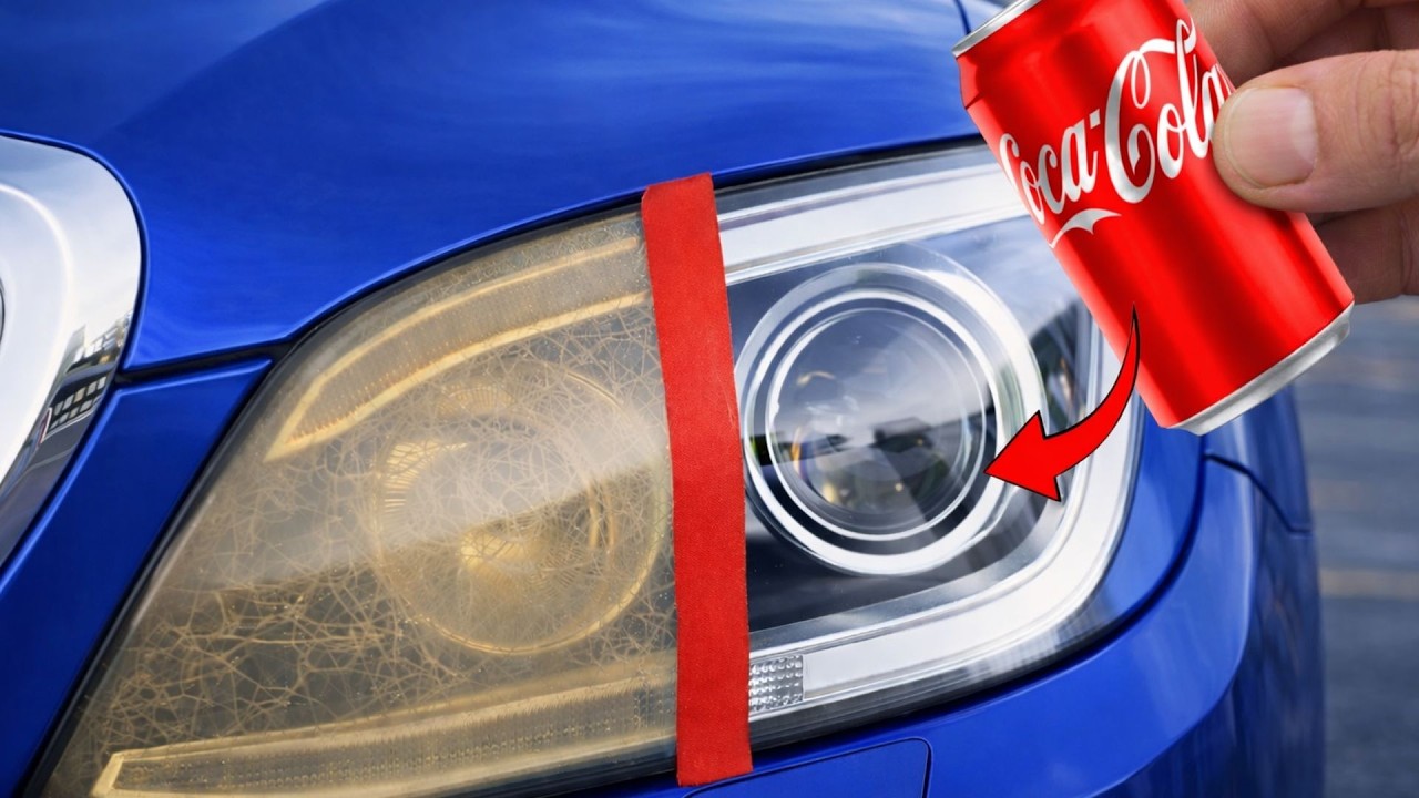 Restore old headlights like new in just 1 minute with cocacola! Genius tip