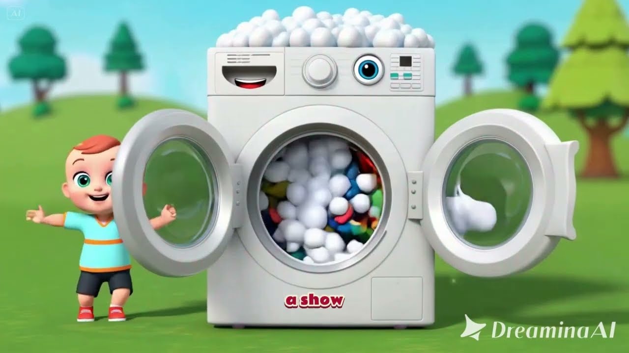 🌀 Wobbly Washing Machine Song 🧺🎶 | Fun Kids Action Song | 儿童律动儿歌 | Nursery Rhyme for Children