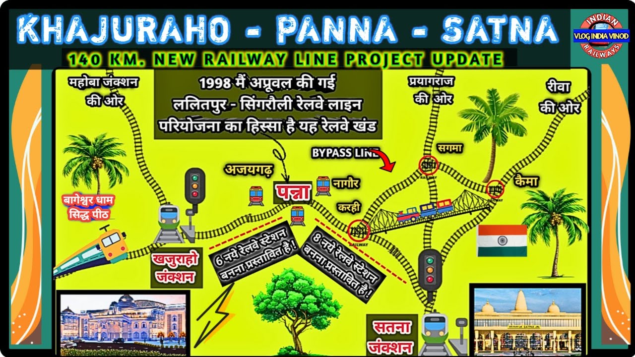 Latest Update On The 140 Km Khajuraho - Panna - Satna New Railway Line Project (