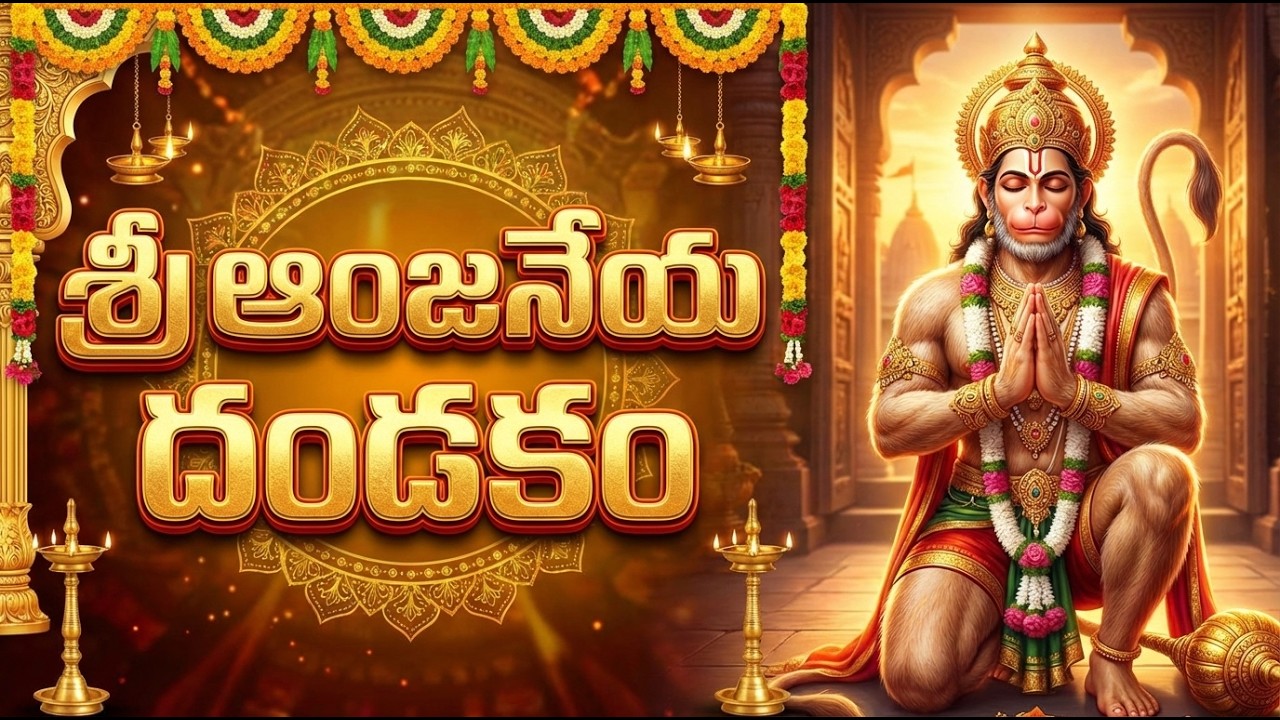 Anjaneya Dandakam In Telugu | Sri Hanuman Dandakam | శ్రీ ఆంజనేయ దండకం | Bhakti Patalu