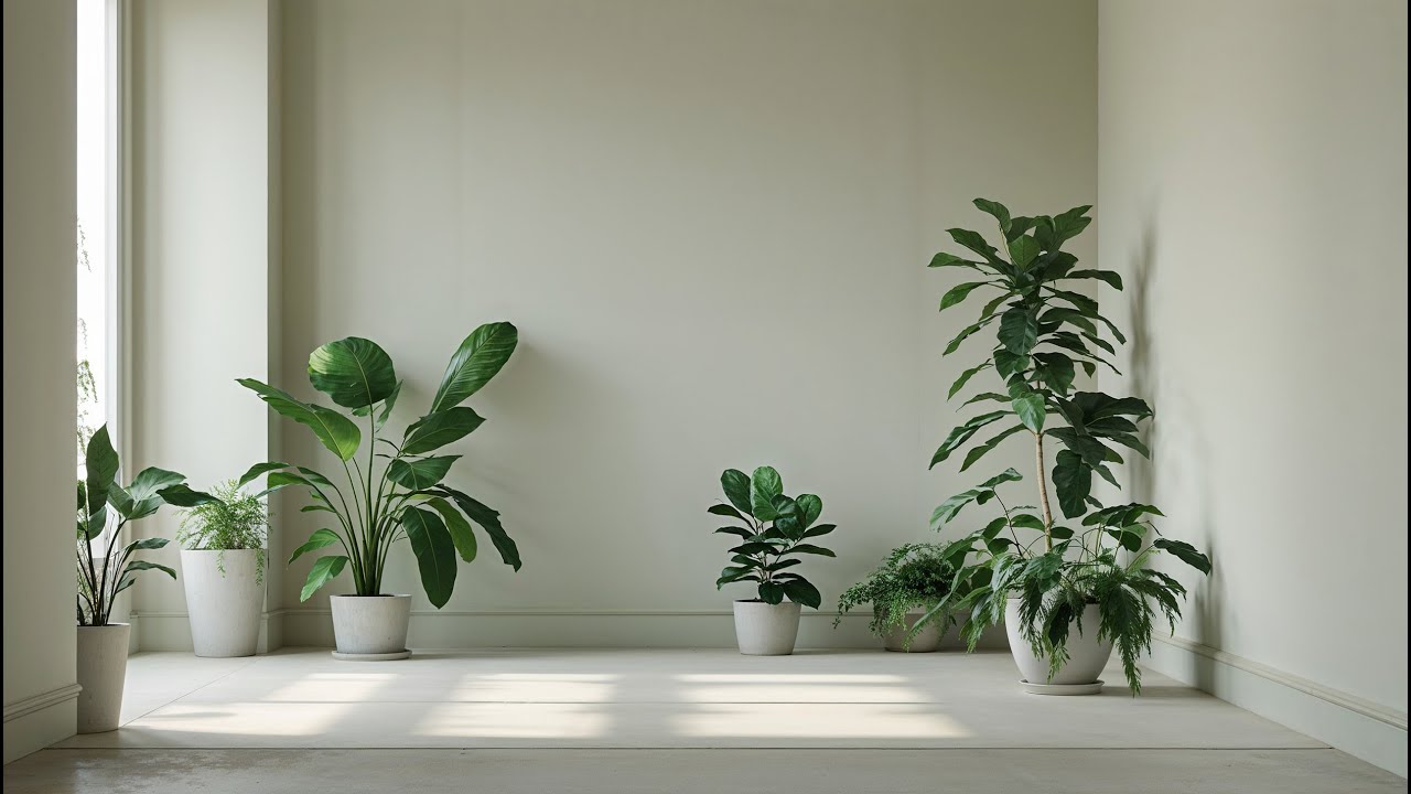 Soft Daylight with Indoor Plants for Calm Focus and Rest (4 Hours)