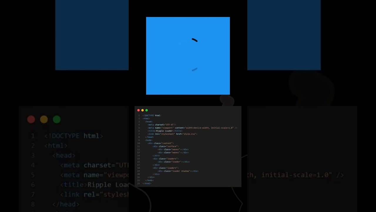 Ripple Loader Using HTML CSS 😋😎 #css #html #coding