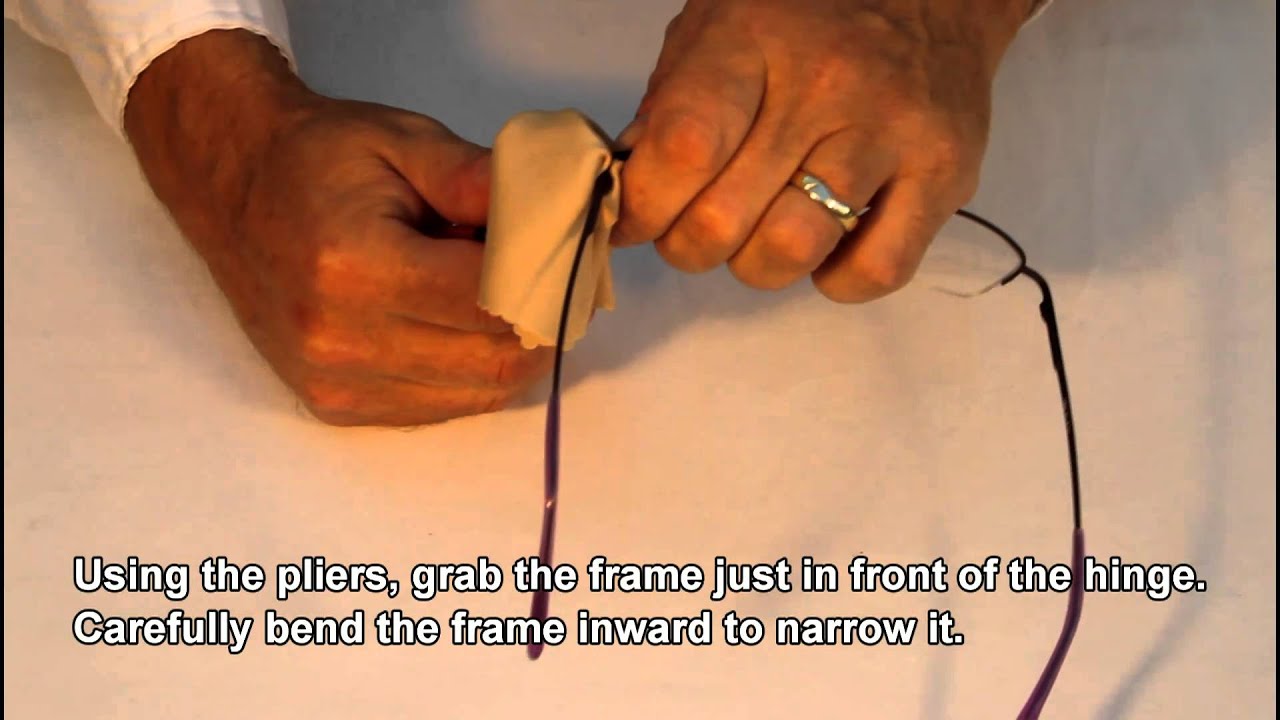 Narrow a Metal Frame That Is Too Wide. Eyewear Glasses Repairs Made Easy.