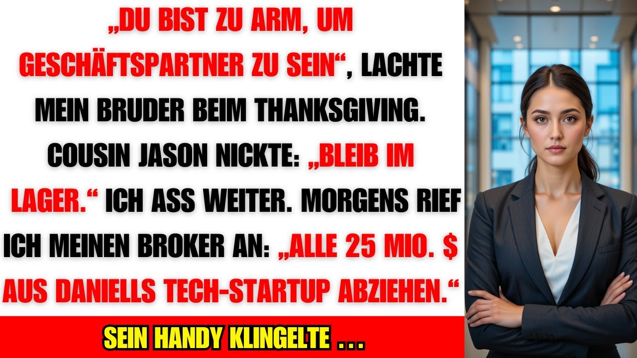 Bruder sagt: „Du bist zu arm für eine Partnerschaft“ – ich besitze 70% seiner Firma