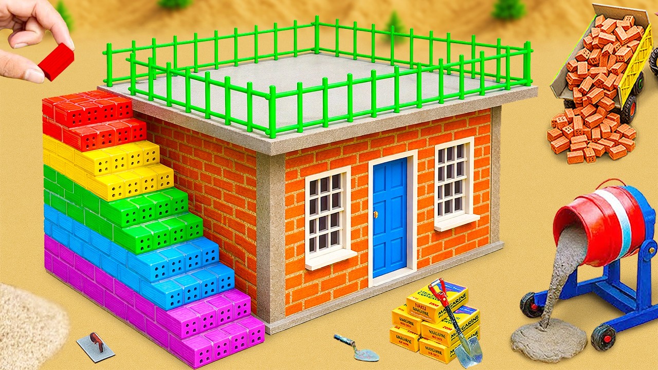 Creative Mini Building Construction Using Rainbow Bricks | DIY Science Project