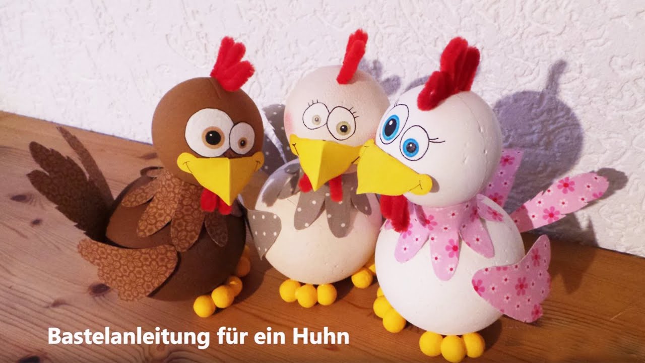 Bastelanleitung für ein Huhn / easter craft for kids / chicken