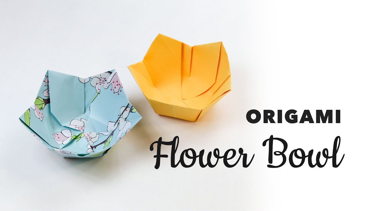 Origami Flower Bowl Tutorial - DIY - Paper Kawaii