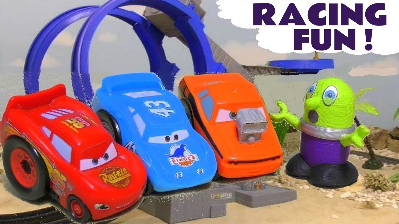 Toy Car Racing with Cars Lightning McQueen And The Funlings