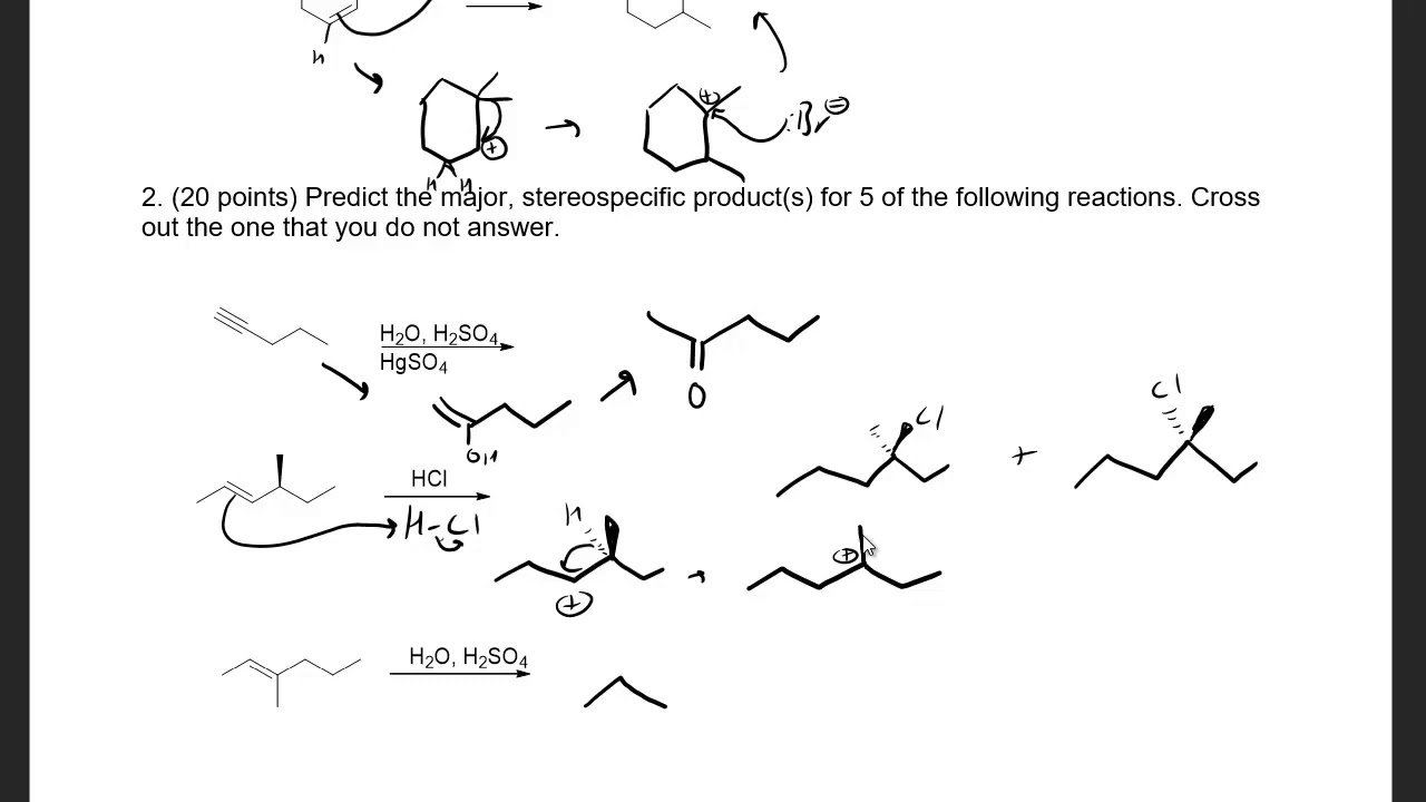 Alkene Additions quiz 3