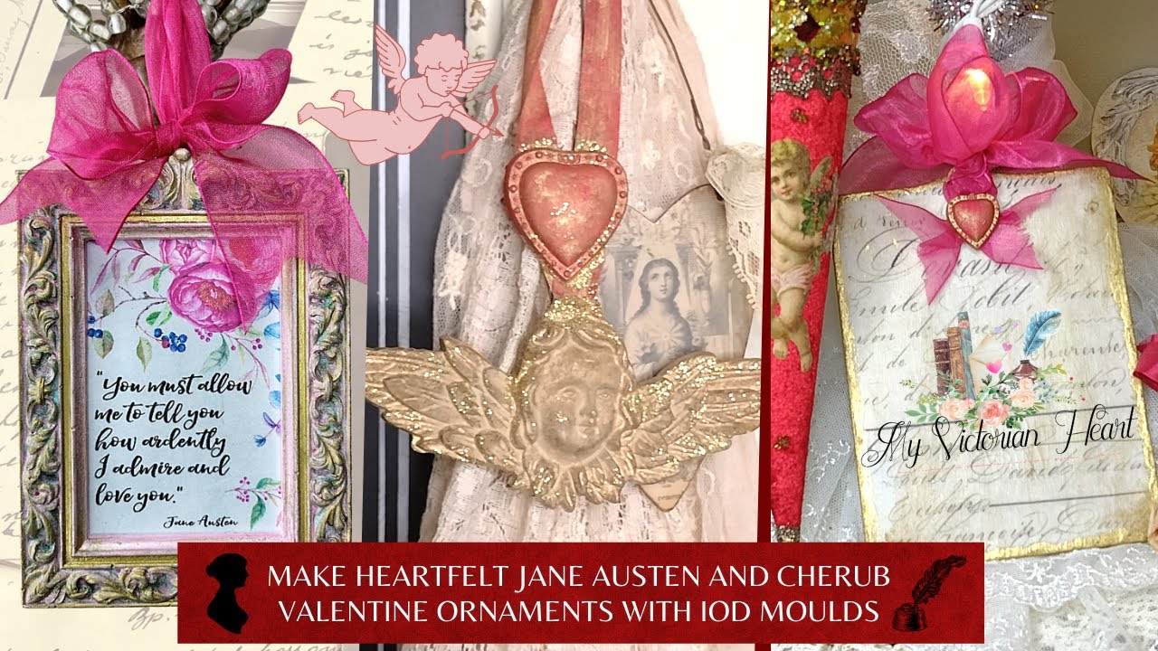 Create Valentine Ornaments with Resin in IOD Frames and Cherubs Moulds Tutorial