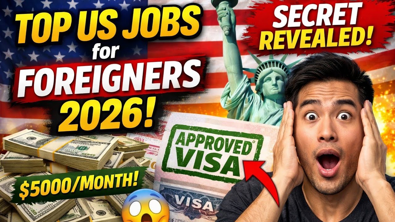 🇺🇸 Top US Jobs for Foreigners 2026 – Work Visa Secrets Revealed! 💰 | Earn $5000 Monthly