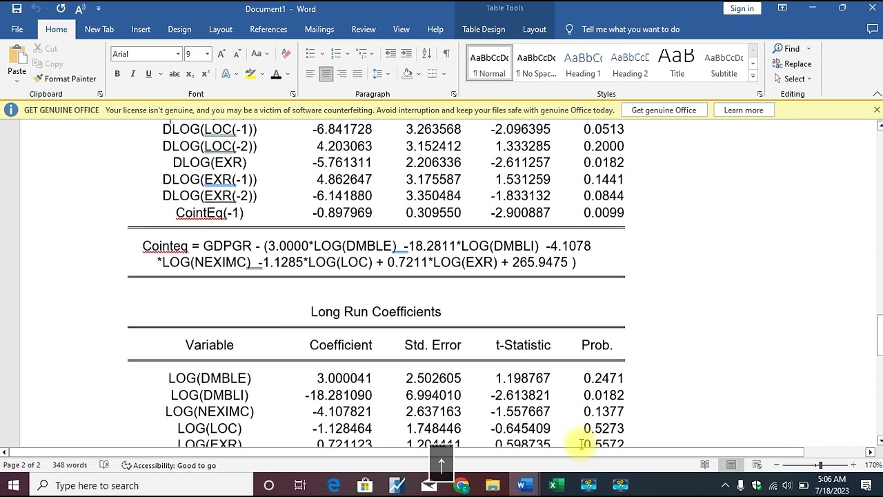 AUTOREGRESSIVE DISTRIBUTED LAG (ARDL) MODEL 1