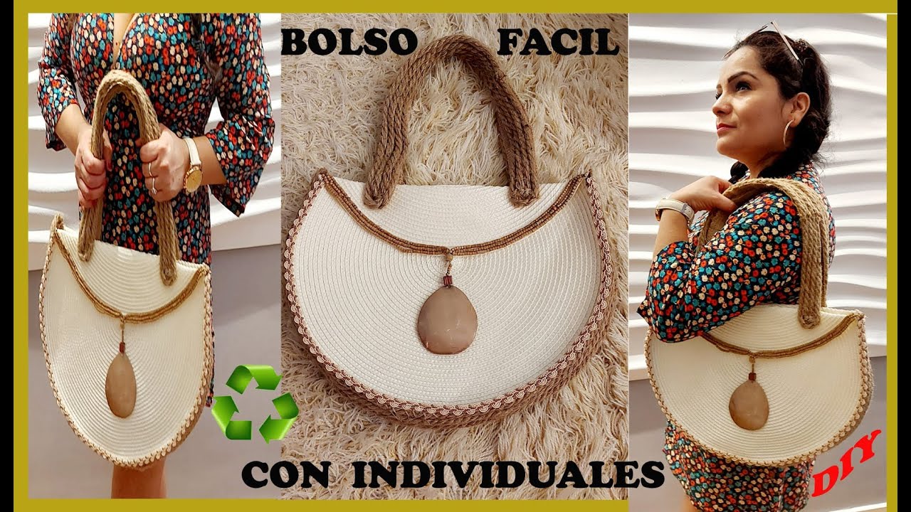 COMO HACER  BOLSO SUPER FACIL EN 15 MINUTOS CON 2 INDIVIDUALES / BOLSO DIY YUTE ♻️