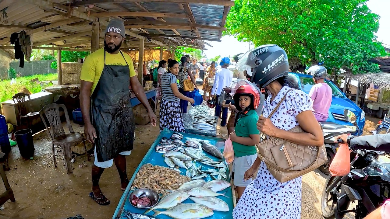 Oh! Very Busy Roadside Fish Market Where Fresh Fish Off The Boat, Straight To The Market