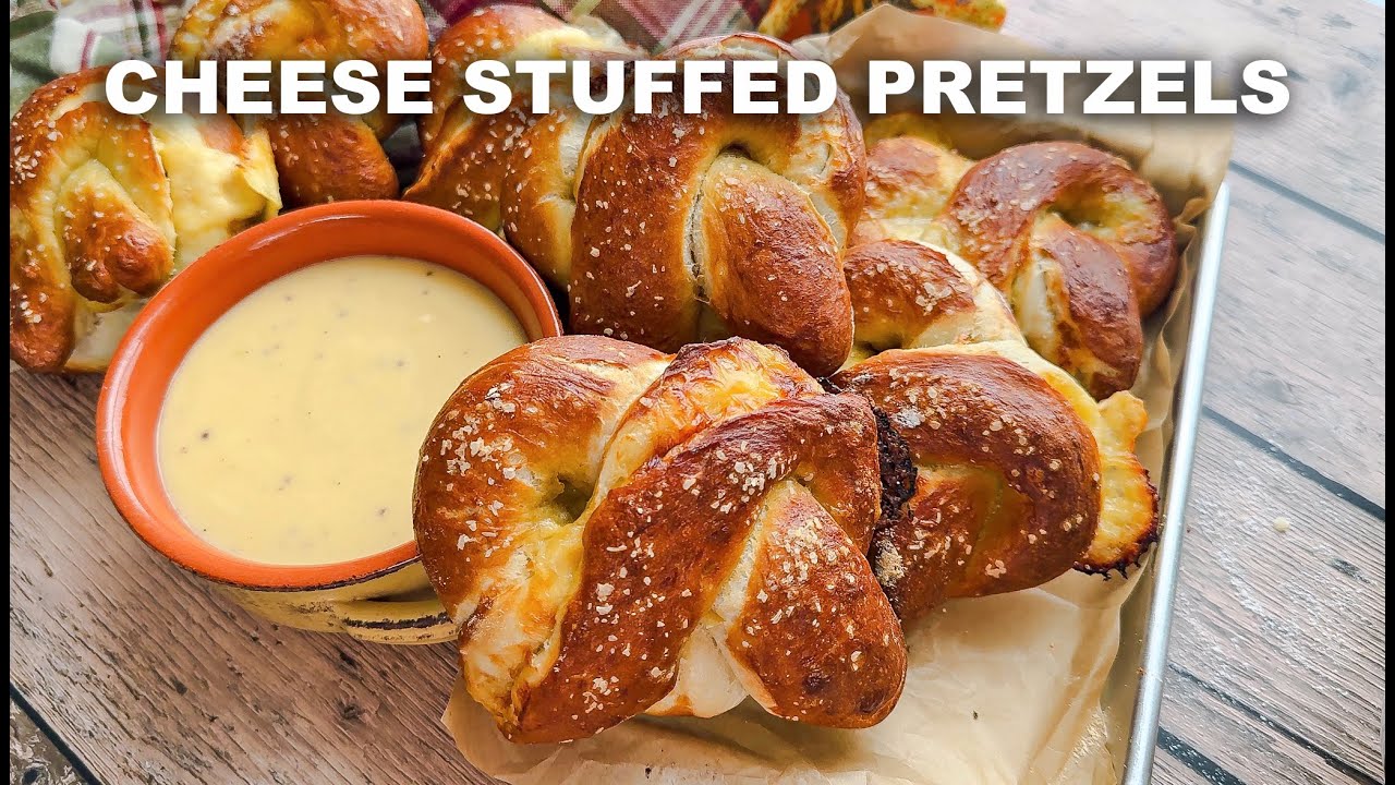 Cheese Stuffed Pretzels with Dip - Easy Homemade Recipe!