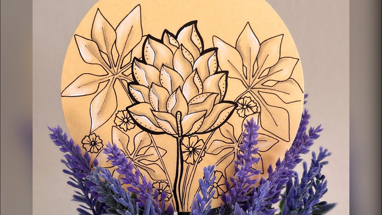Beautiful Zen Garden drawing guide || step by step || tutorial 畫畫 花園 禪繞畫 lukisan bunga