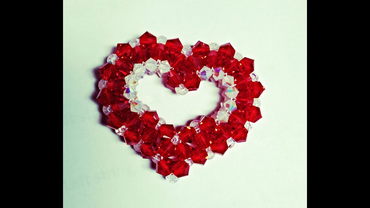 Swarovski crystal Open Heart Pendant tutorial