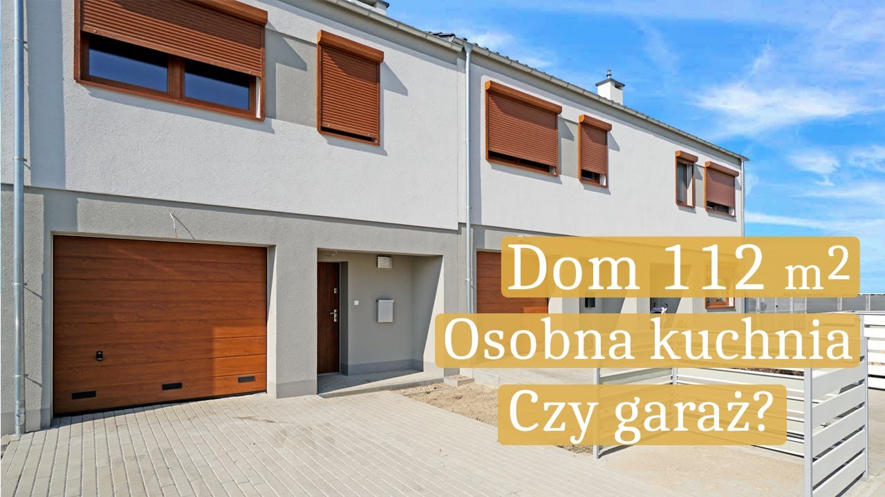 Oglądamy nowy dom szeregowy 112 m2 na sprzedaż - 2 garderoby i garaż! Osiedle Ziołowe / Tulce