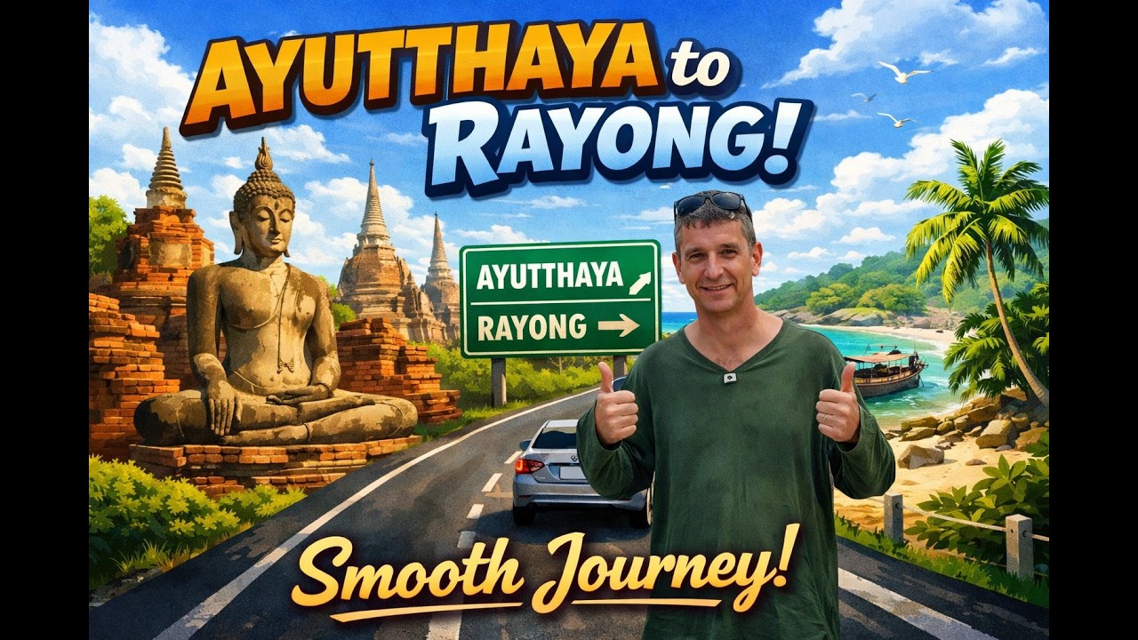 Bangkok buses and coastal views - Ayutthaya to Rayong