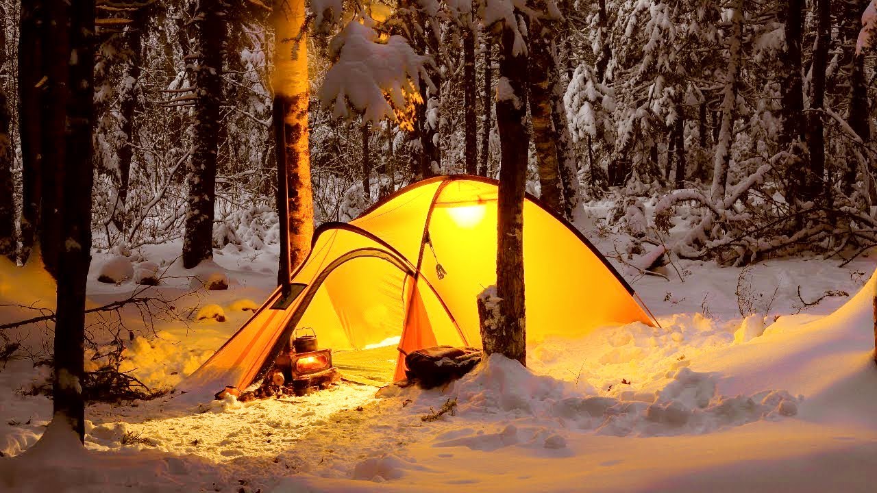 Hot Tent Camping In Snow