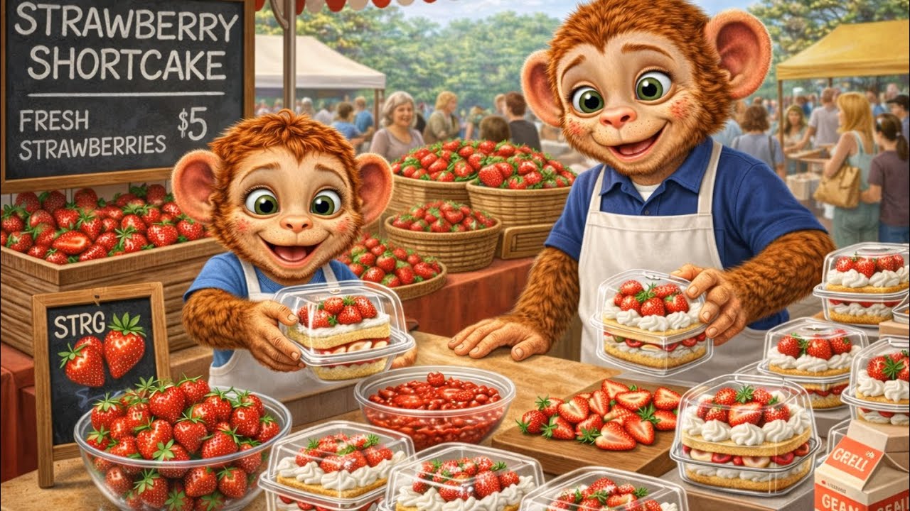 Monkey Farmer’s Strawberry Harvest Turns Into Chaos! 🍓🚜 | Farm Tractor Accident | Echo of Paws